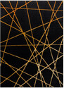 Dywany Łuszczów Kusový koberec Gloss 406C 86 geometric black/gold - 80x150 cm