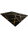 Dywany Łuszczów Kusový koberec Gloss 406C 86 geometric black/gold - 80x150 cm