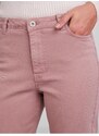 Růžové dámské zkrácené mom fit džíny Pieces Kesia - Dámské