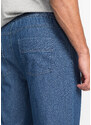 bonprix Kalhoty bez zapínání Classic Fit Straight Modrá