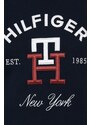 Bavlněná mikina Tommy Hilfiger dámská, tmavomodrá barva, s aplikací