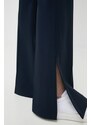 Kalhoty Tommy Hilfiger dámské, tmavomodrá barva, zvony, high waist