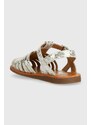 Pom D'api Dětské kožené sandály Reebok Classic stříbrná barva