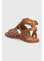 Pom D'api Dětské kožené sandály Calvin Klein hnědá barva