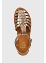 Pom D'api Dětské kožené sandály Calvin Klein zlatá barva