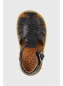 Dětské kožené sandály Pom D'api tmavomodrá barva