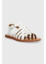 Dětské kožené sandály Pom D'api bílá barva