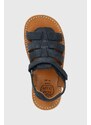 Dětské semišové sandály Pom D'api tmavomodrá barva
