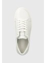 Kožené sneakers boty Calvin Klein LOW TOP LACE UP MONO HF bílá barva, HM0HM01068