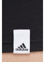 Kraťasy adidas dámské, černá barva, hladké, high waist