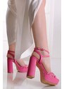 Belle Women Růžové sandály na hrubém podpatku Ilene