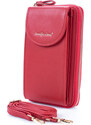 Jennifer Jones Mini kabelka na telefon a peněženka s popruhem na krk červená 1125