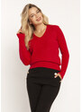 MKM design Dámský svetr s dlouhým rukávem Swe243 Red - MKN