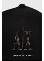 Bavlněná baseballová čepice Armani Exchange černá barva, s aplikací, 944208 3R131