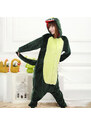 EKW Unisex zvířecí Kigurumi overal Dinosaurus zelená S