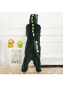 EKW Unisex zvířecí Kigurumi overal Dinosaurus zelená S