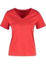 Trendyol Red 100% Cotton Basic V-Neck Knitted T-Shirt