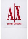 Bavlněná baseballová čepice Armani Exchange bílá barva, s aplikací, 954047 CC811 NOS