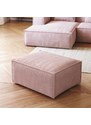 Růžový manšestrový taburet Kave Home Blok 90 x 70 cm