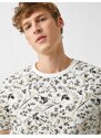 Koton Slim Fit Floral Printed T-Shirt