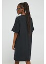 Bavlněné šaty adidas černá barva, mini, oversize, HR4923