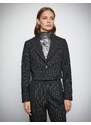 Koton Melis Ağazat X - Glittery Crop Blazer Jacket