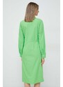 Bavlněné šaty Tommy Hilfiger zelená barva, mini