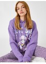 Koton Oversize Anime Sweatshirt Hooded Inner Fleece