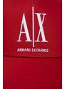 Bavlněná baseballová čepice Armani Exchange červená barva, s aplikací, 954047 CC811 NOS