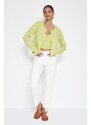 Trendyol Mint Crop 2-balení Top-Round Cardigan Knitwear Set