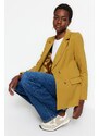 Trendyol Khaki Woven Lined Buttoned Blazer Jacket