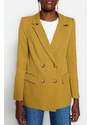 Trendyol Khaki Woven Lined Buttoned Blazer Jacket