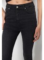 Trendyol Black High Waist Skinny Jeans with Ripped Legs