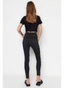 Trendyol Black High Waist Skinny Jeans with Ripped Legs