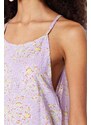 Trendyol Lilac Straight Cut Maxi tkané viskózové šaty se vzorem na ramínko