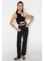 Trendyol Black Crop Knitted Window/Cut Out Detailed Blouse