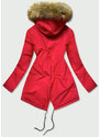 S'WEST Červená dámská zimní bunda typu parka (B2628)