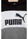 Dětská mikina Puma ESS Colorblock Hoodie TR B černá barva, s kapucí, vzorovaná