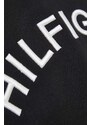 Mikina Tommy Hilfiger pánská, černá barva, s kapucí, s aplikací
