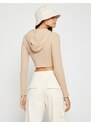 Koton Crop Cardigan Zipper Hooded