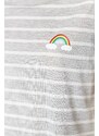 Trendyol Gray Melange Rainbow Printed T-shirt-Shorts Knitted Pajama Set