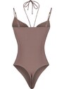 Trendyol Mink Knitted Window/Cut Out Detailed Body With Snap Fastener