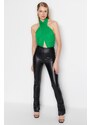 Trendyol Green Halterneck Cross-tied Waist Decollete Flexible Snaps Knitted Body