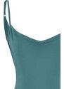 Trendyol Dark Mint Polka Dot Collar Straps, Flexible Knitted Bodysuit