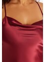 Trendyol Curve Claret Red Straps, Satin Woven Back Detailed Nightgown