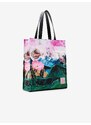 Zeleno-růžový dámský vzorovaný shopper Desigual Paisaje Surreal - Dámské