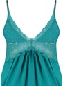 Trendyol Emerald Lace and Knitted Nightgown with Back Detail and a Slit