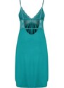 Trendyol Emerald Lace and Knitted Nightgown with Back Detail and a Slit