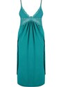 Trendyol Emerald Lace and Knitted Nightgown with Back Detail and a Slit