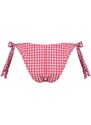 Trendyol Red Gingham Texturovaný Tie-Up Pravidelné Kalhoty Na Nohavici